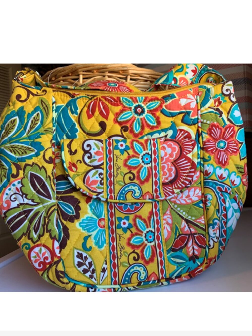 Vera Bradley Clare Crossbody Provençal Floral Yellow Hipster Shoulder EUC